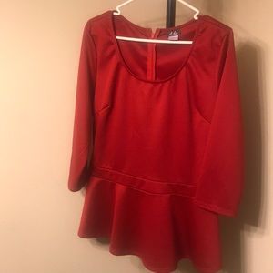 Red peplum top